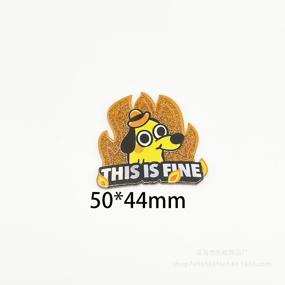 Wholesale 10pcs New Acrylic Powder Cartoon DIY Jewelry Accessories FlatBack
